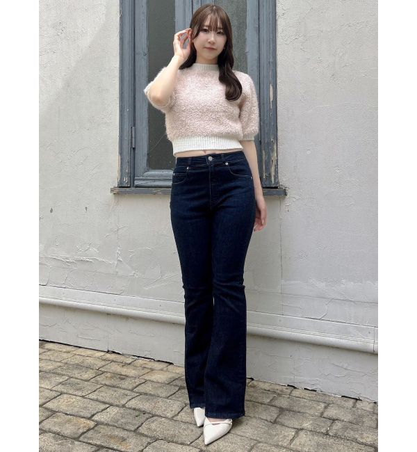 dazzlin「【吉田朱里】メイクアップフレアデニムパンツ」|デニム|