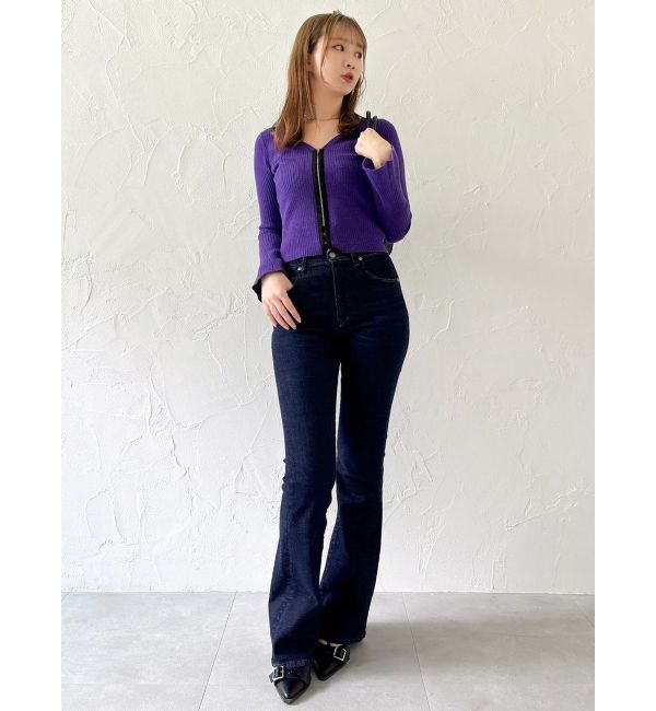 dazzlin「【吉田朱里】メイクアップフレアデニムパンツ」|デニム|