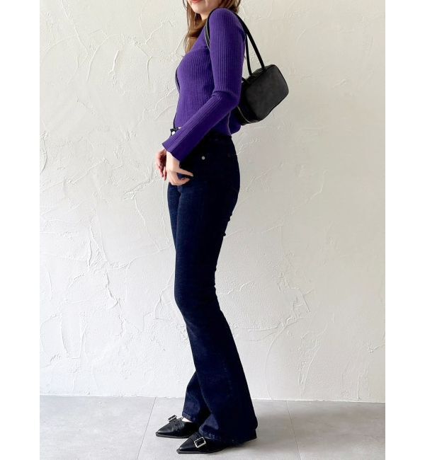 dazzlin「【吉田朱里】メイクアップフレアデニムパンツ」|デニム|