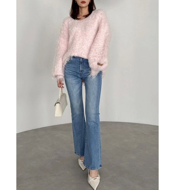 dazzlin「【吉田朱里】メイクアップフレアデニムパンツ」|デニム|