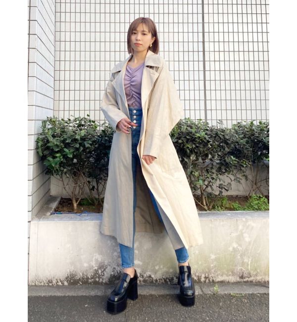 EMODA「ミニマルケープトレンチコート」|トレンチコート|