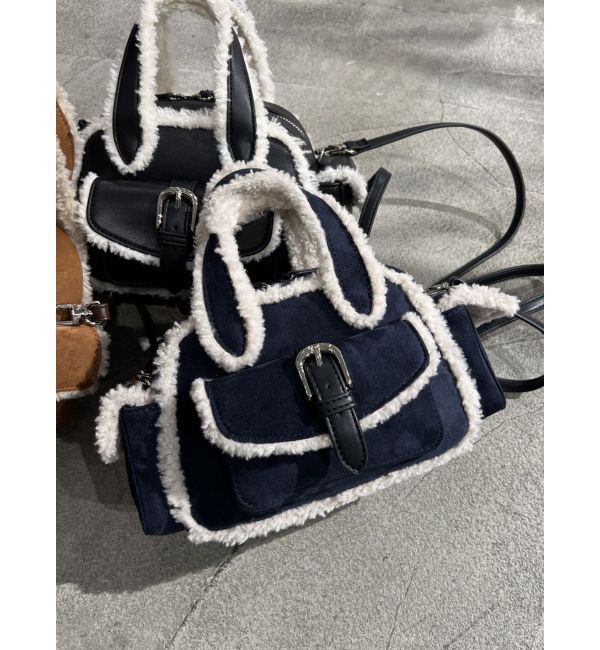 EMODA「バックルムートンバッグ」|ハンドバッグ|ネイビー