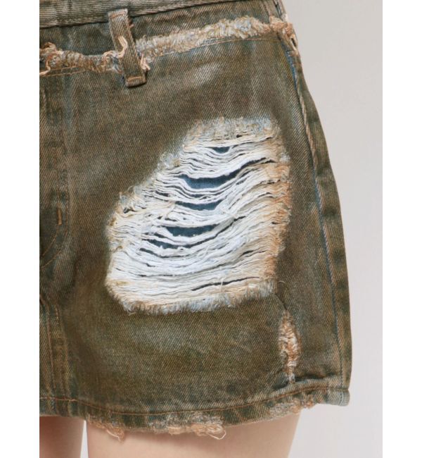 EMODA「レイヤーリップドデニムミニスカート」|スカート|