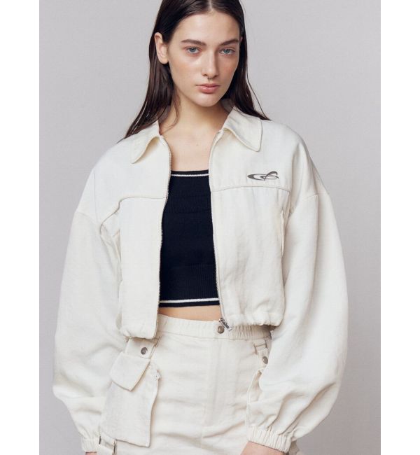 EMODA「スペイシーマークショートブルゾン」|ブルゾン・スタジャン|アイボリー