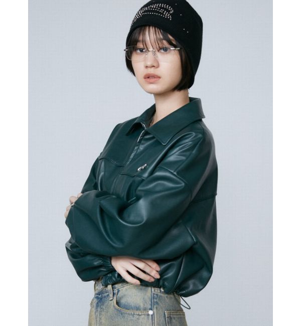 EMODA「スペイシーマークショートブルゾン」|ブルゾン・スタジャン|グリーン