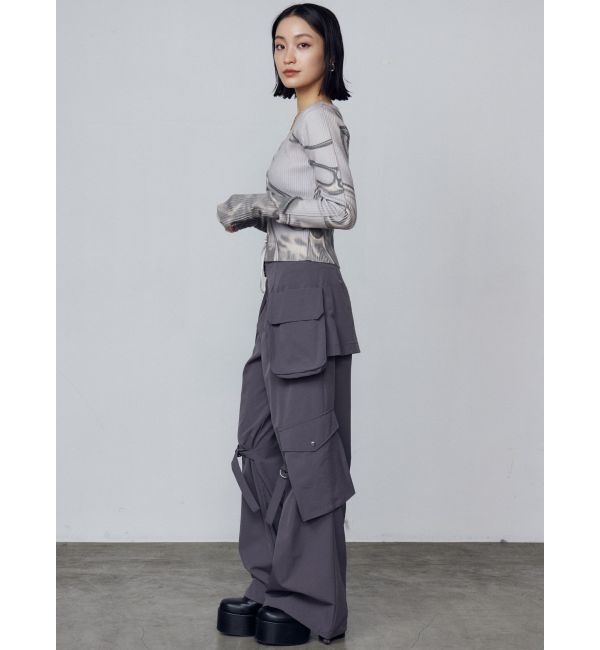 EMODA「レイヤーベルトナイロンフレアパンツ」|その他|