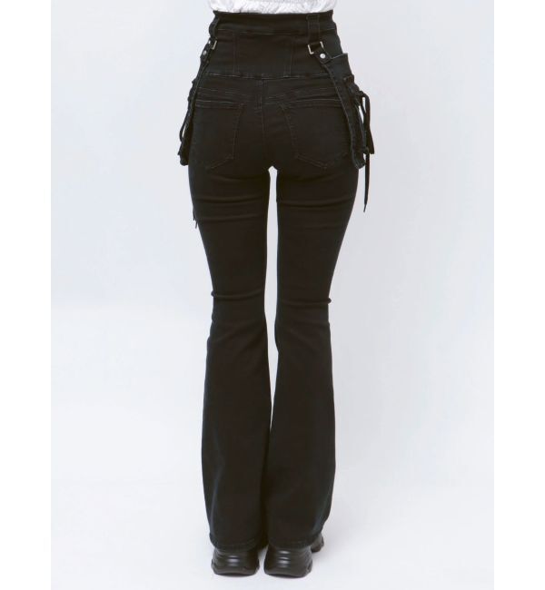 EMODA「ハングリボンフレアハイウエストパギンス」|デニム|