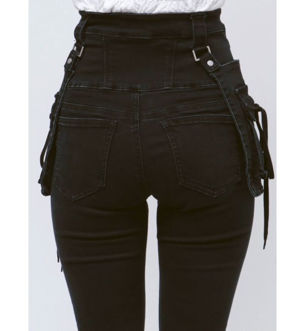 EMODA「ハングリボンフレアハイウエストパギンス」|デニム|