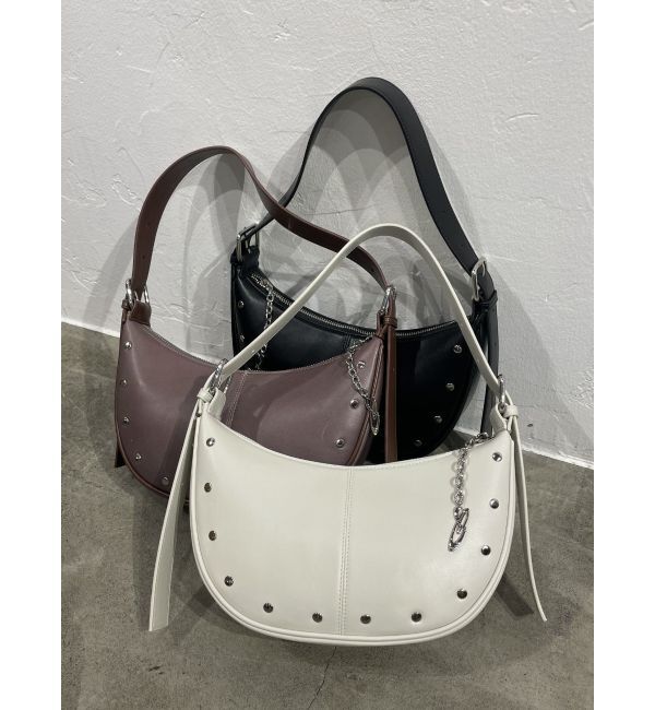 EMODA「スタッズショルダーチャームバッグ」|ハンドバッグ|ホワイト