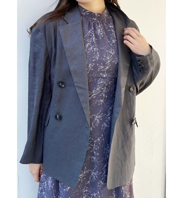 MERCURYDUO「リネンジャケット」|テーラードジャケット|チャコールグレー