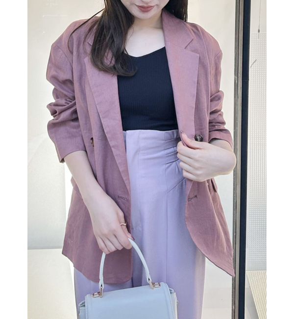 MERCURYDUO「リネンジャケット」|テーラードジャケット|ブラウン