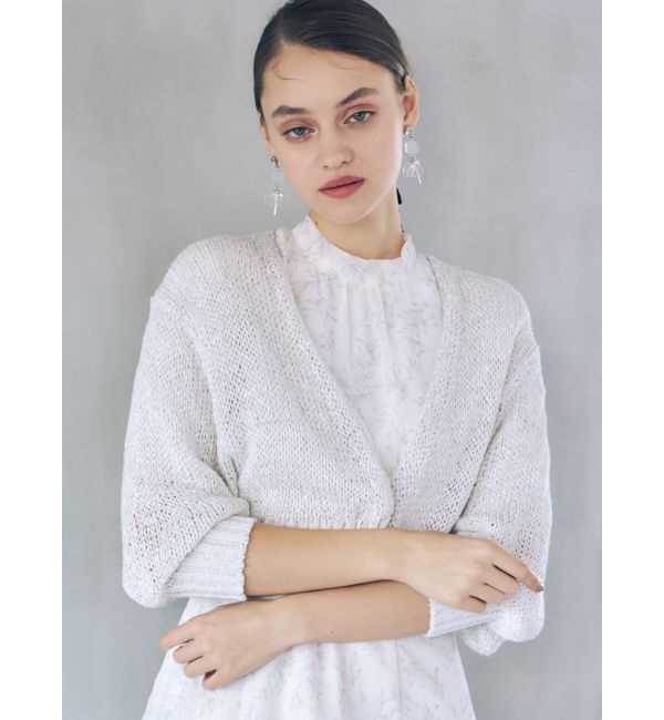 MERCURYDUO「透かし編みラメ混ボレロカーディガン」|カーディガン|