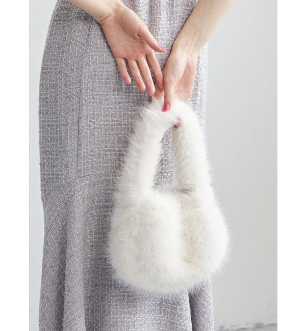 MERCURYDUO「フェイクファーミニBAG」|ハンドバッグ|オフホワイト