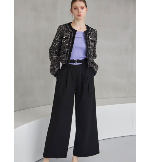 MERCURYDUO「ツイードノーカラージャケット」|ノーカラージャケット|