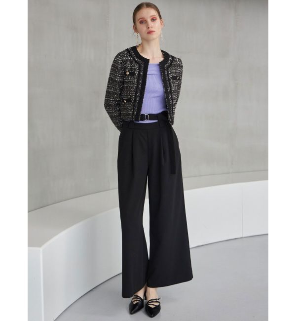 MERCURYDUO「ツイードノーカラージャケット」|ノーカラージャケット|