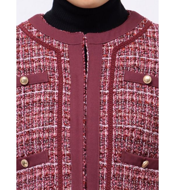 MERCURYDUO「ツイードノーカラージャケット」|ノーカラージャケット|