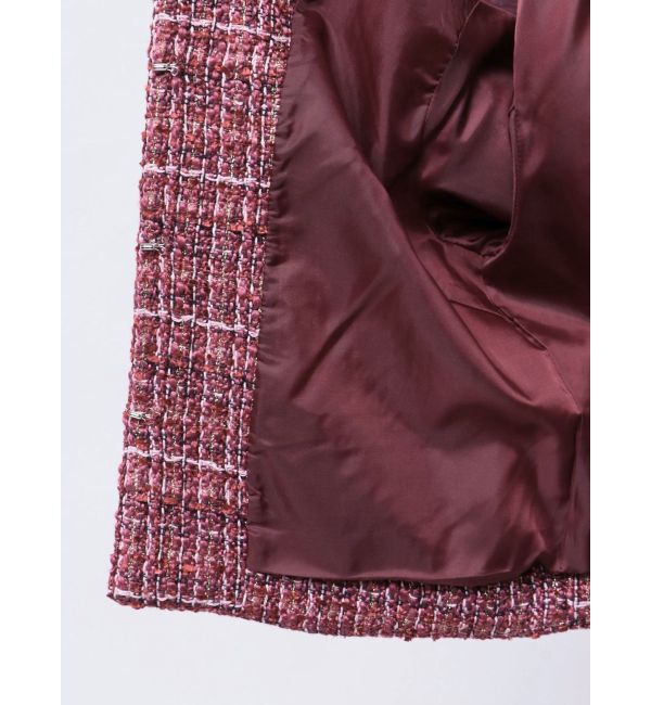 MERCURYDUO「ツイードノーカラージャケット」|ノーカラージャケット|