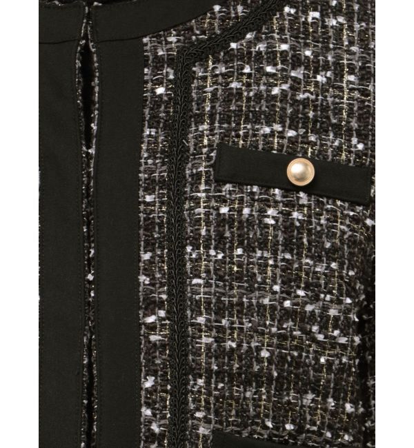 MERCURYDUO「ツイードノーカラージャケット」|ノーカラージャケット|