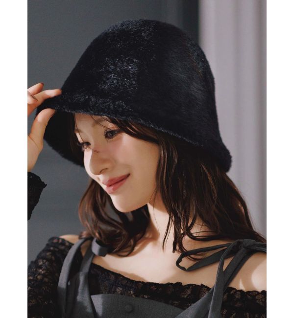 MERCURYDUO「ファーバケハ」|ハット|ブラック