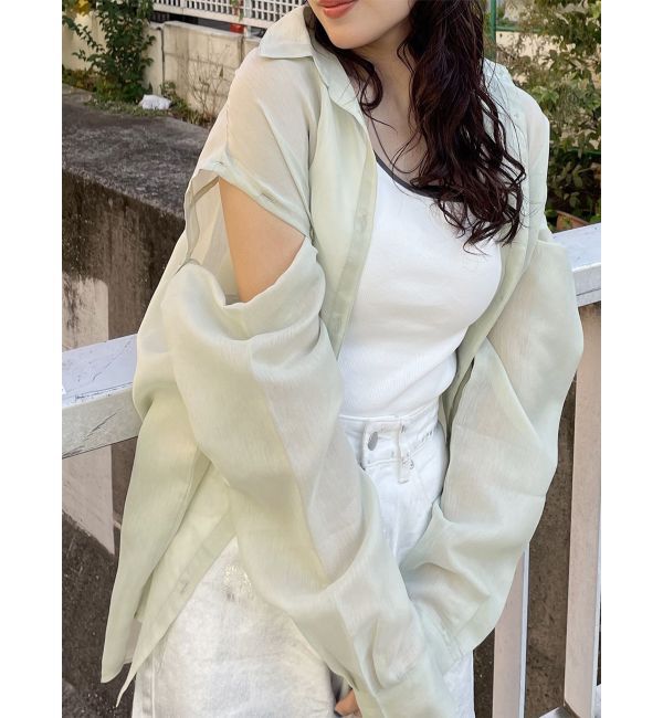 MURUA「2WAYシアーシャツ」|シャツ・ブラウス|ライトグリーン