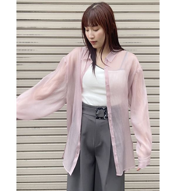 MURUA「シアーシャイニーボリュームスリーブシャツ」|シャツ・ブラウス|