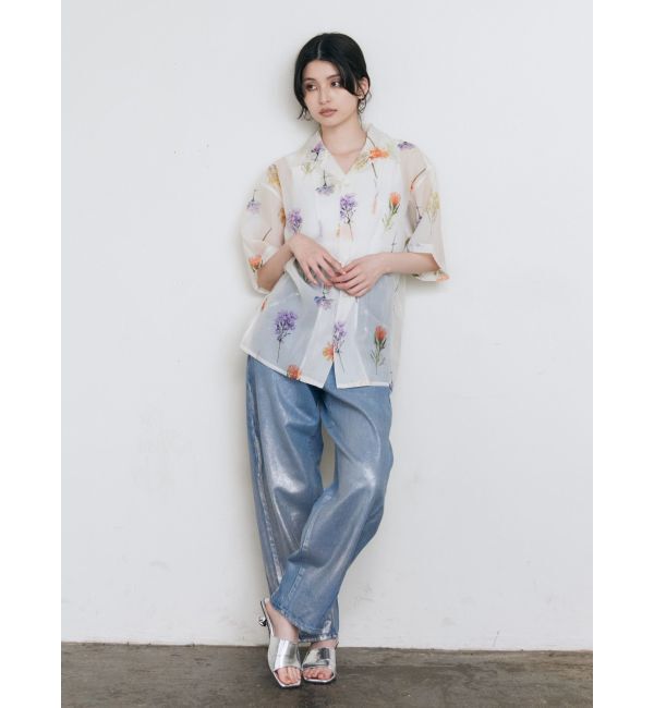 MURUA「フラワーシアーオープンカラーシャツ【WEB限定】」|シャツ・ブラウス|