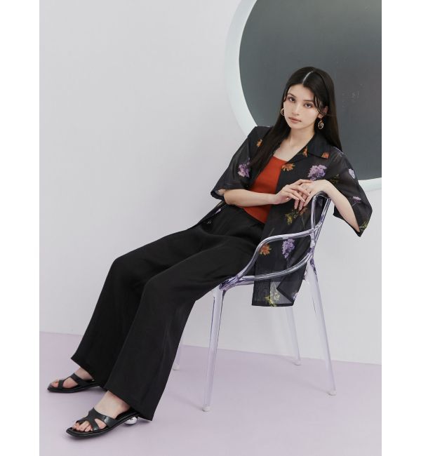 MURUA「フラワーシアーオープンカラーシャツ【WEB限定】」|シャツ・ブラウス|