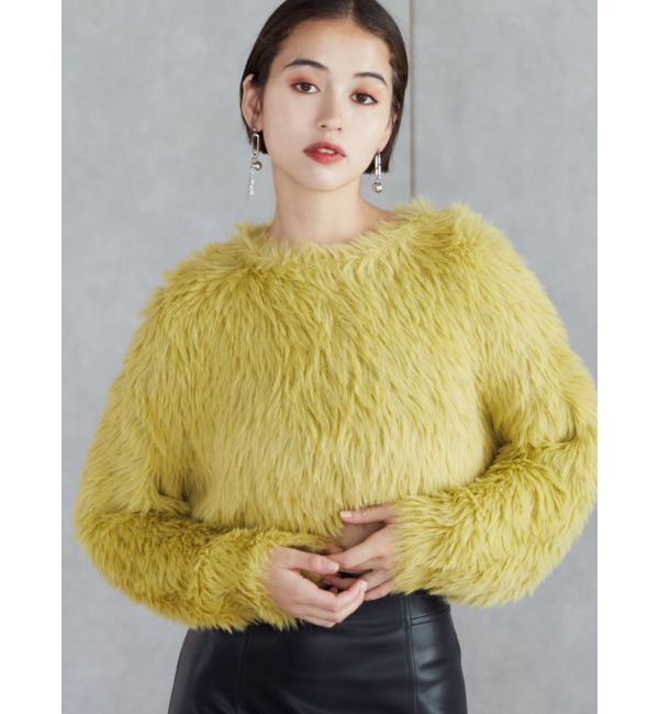 MURUA「シャギークロップドニット」|ニット・セーター|イエロー