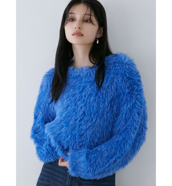 MURUA「シャギークロップドニット」|ニット・セーター|ブルー