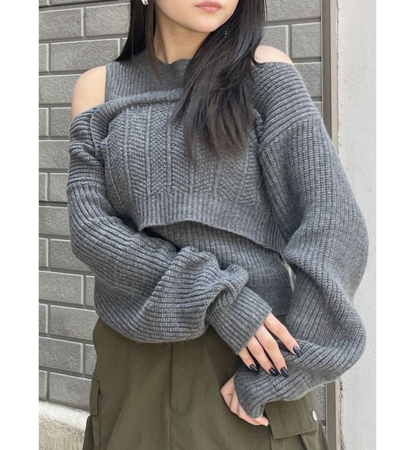 MURUA「2wayニットセットプルオーバー」|ニット・セーター|グレー