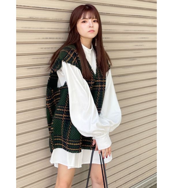 MURUA「オリジナルツイードシャツワンピース【2way】」|ワンピース|