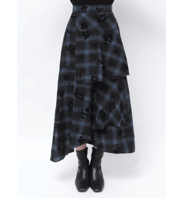 MURUA「フロッキーチェックロングスカート」|スカート|
