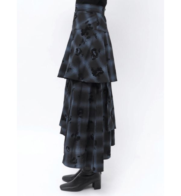 MURUA「フロッキーチェックロングスカート」|スカート|