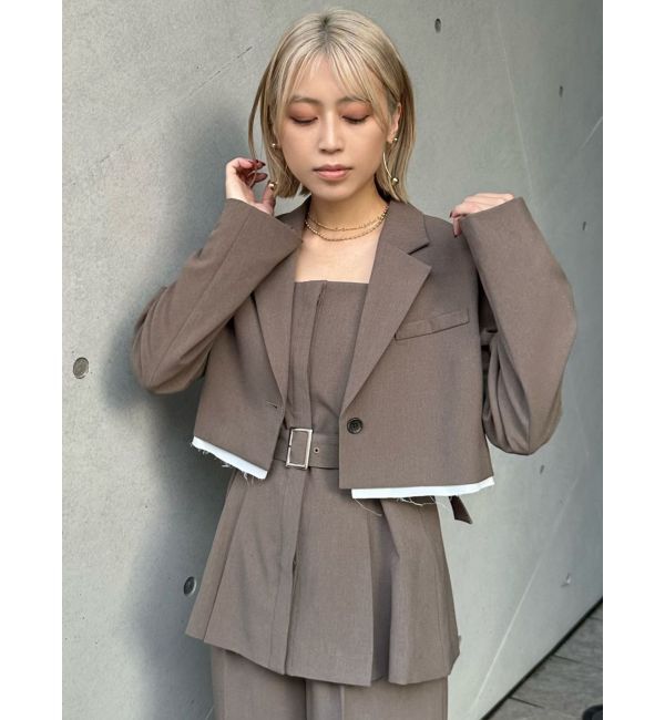 MURUA「ヘムアタッチメントショートジャケット【セットアップ着用可】」|テーラードジャケット|