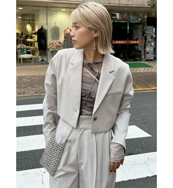 MURUA「ヘムアタッチメントショートジャケット【セットアップ着用可】」|テーラードジャケット|