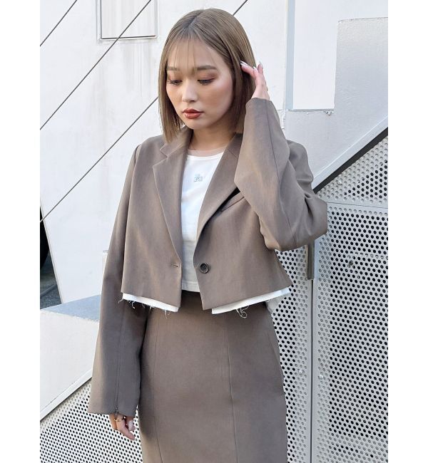 MURUA「ヘムアタッチメントショートジャケット【セットアップ着用可】」|テーラードジャケット|