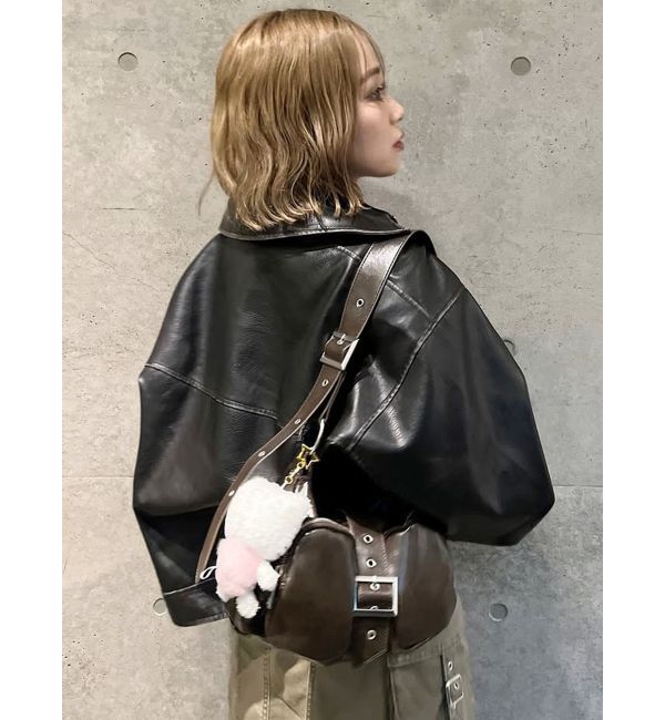 MURUA「ウォッシュフェイクレザーブルゾン」|ブルゾン・スタジャン|