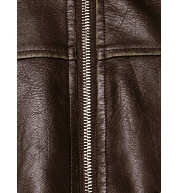 MURUA「ウォッシュフェイクレザーブルゾン」|ブルゾン・スタジャン|