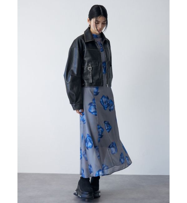 MURUA「ウォッシュフェイクレザーブルゾン」|ブルゾン・スタジャン|