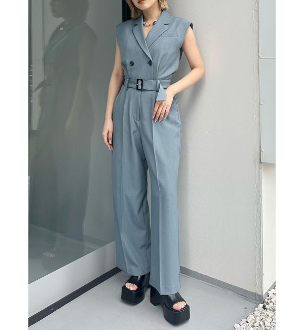 MURUA「テーラードノースリオールインワン」|オールインワン|ブルー