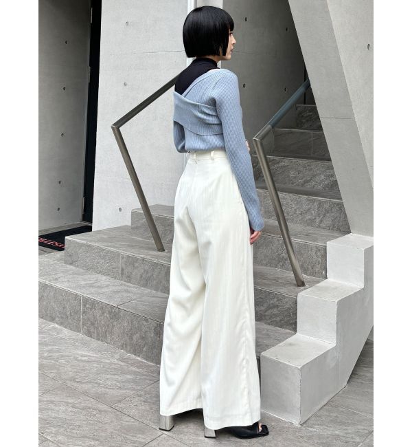 MURUA「ラメピンストライプタックワイドパンツ」|その他|