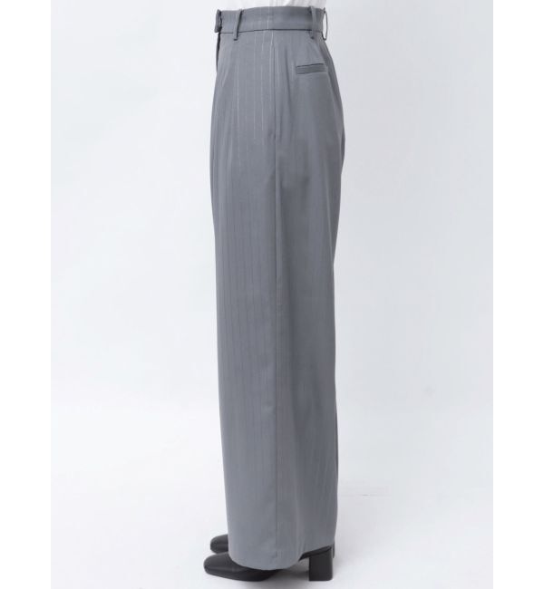 MURUA「ラメピンストライプタックワイドパンツ」|その他|