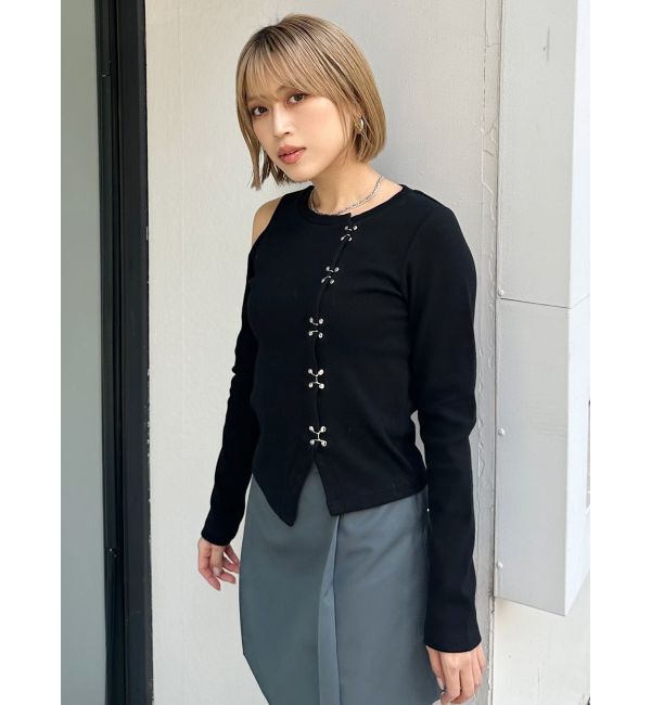 MURUA「ホックアシメリブトップス」|Tシャツ・カットソー|