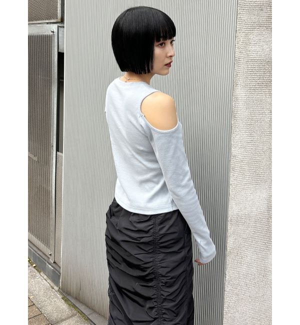 MURUA「ホックアシメリブトップス」|Tシャツ・カットソー|