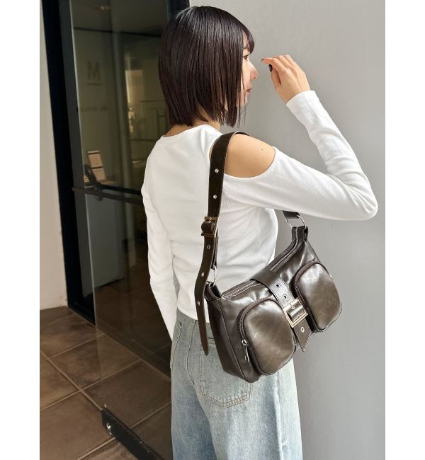 MURUA「ホックアシメリブトップス」|Tシャツ・カットソー|