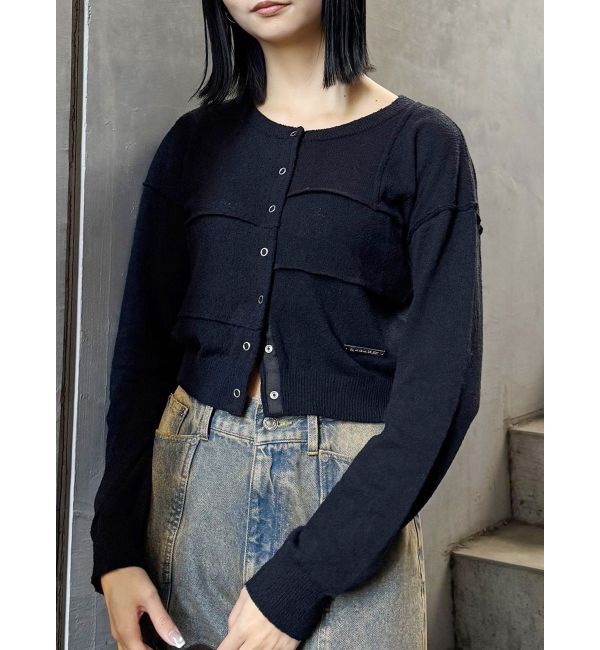 MURUA「スウィッチングカーデ」|カーディガン|ブラック