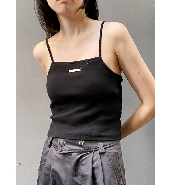 MURUA「ロゴプレートスクエアキャミ」|キャミソール|ブラック