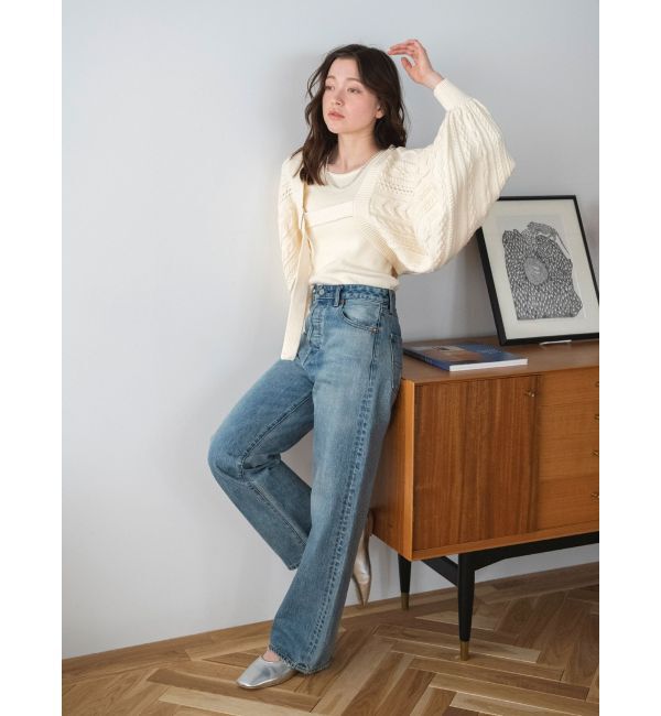 Ungrid「ハイウエストルーズストレートデニム」|デニム|
