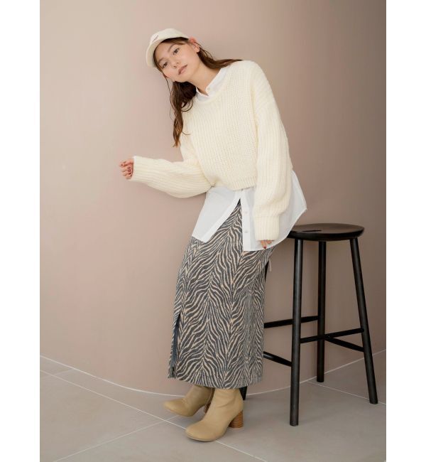 Ungrid「ゼブラ柄ジャカードタイトスカート」|スカート|