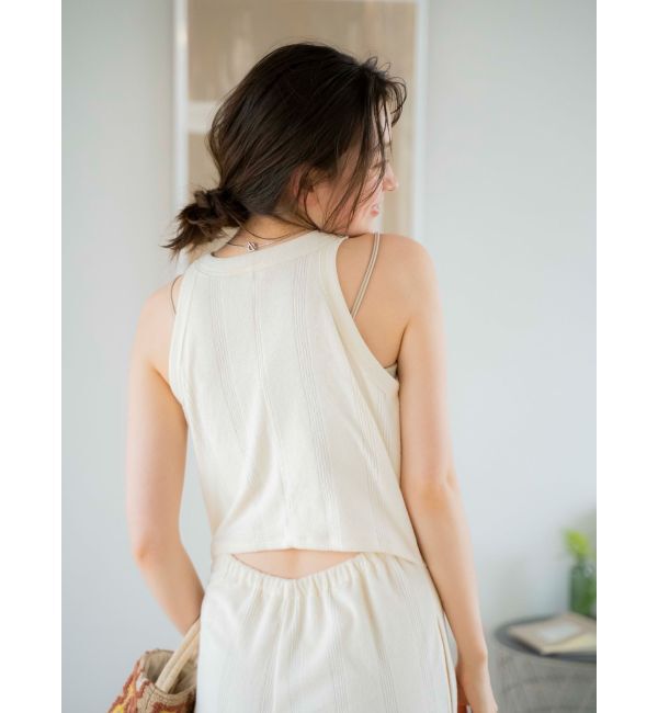 Ungrid「Miller別注 バックオープンパイルロンパース」|オールインワン|